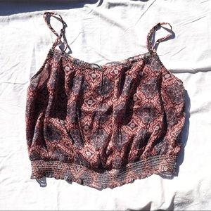 AEO | Sheer Patterned Lightweight Boho Tank Top Large